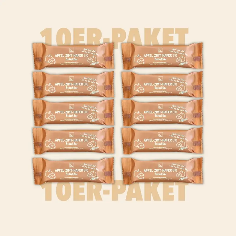 10er-Paket Apfel-Zimt-Hafer BallastBar Bio, 40g