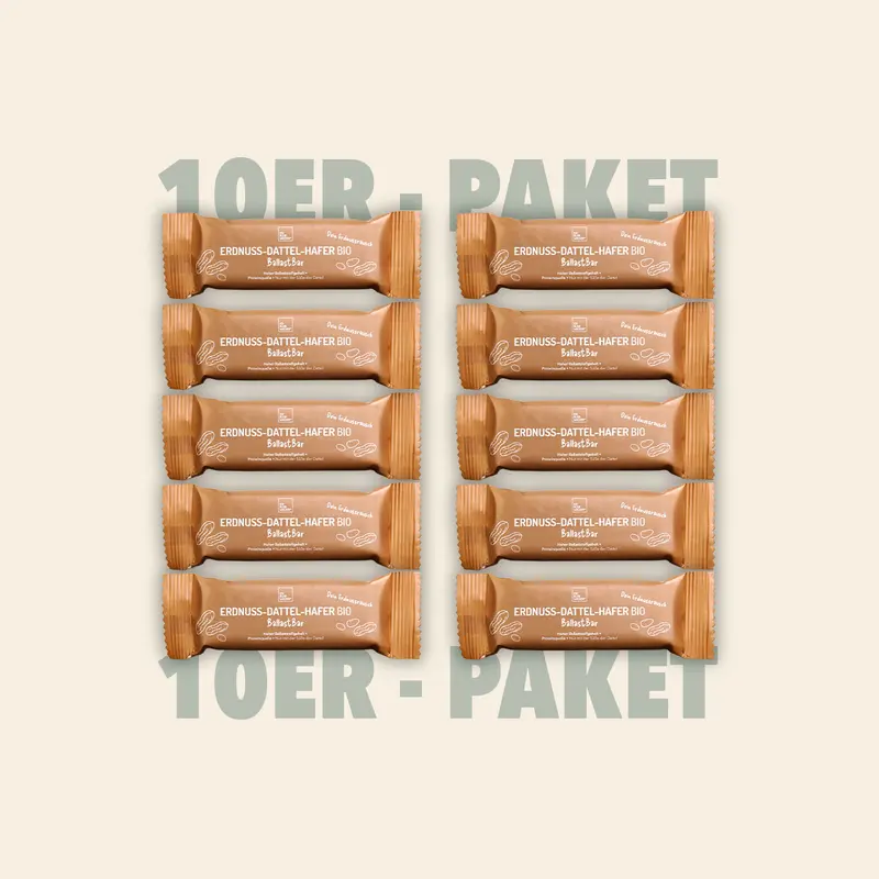 10er-Paket Erdnuss-Dattel-Hafer BallastBar Bio, 40g