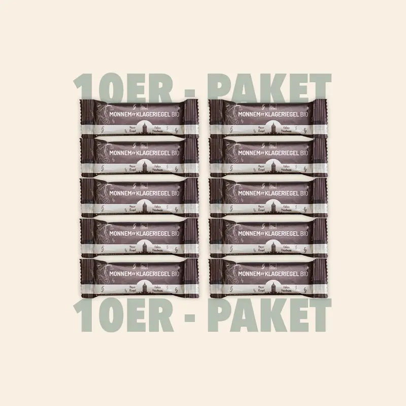 10er-Paket Monnemer Klageriegel Kakao-Haselnuss Bio