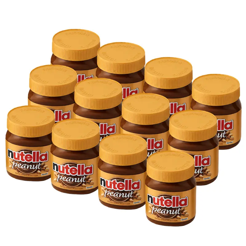 12x Nutella Peanut, 12 Packungen kakaohaltiger Aufstrich mit Haselnüssen und Erdnüssen