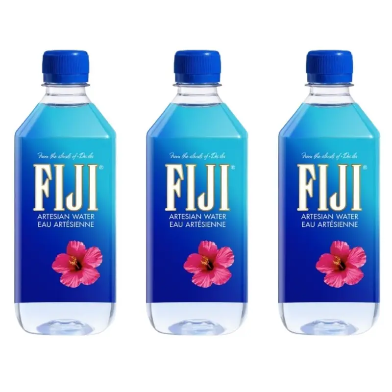 3 Fiji-Wasser, drei Flaschen Fiji-Wasser à 500 ml
