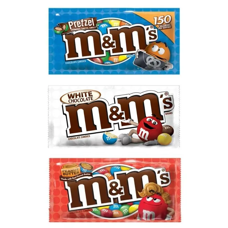 3 M&M's | Verschiedene Geschmacksrichtungen, drei Packungen M&M's in verschiedenen Geschmacksrichtungen