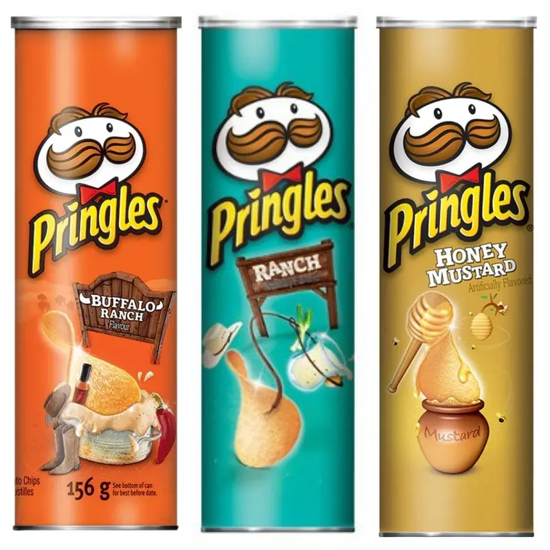 3 Pringles, 3 Packungen Pringles in verschiedenen Geschmacksrichtungen
