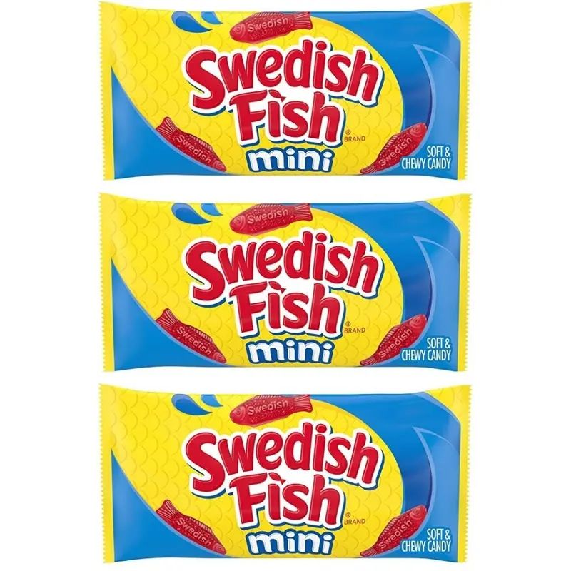 3 Swedish Fish, drei Packungen Fruchtgummibonbons à 56g