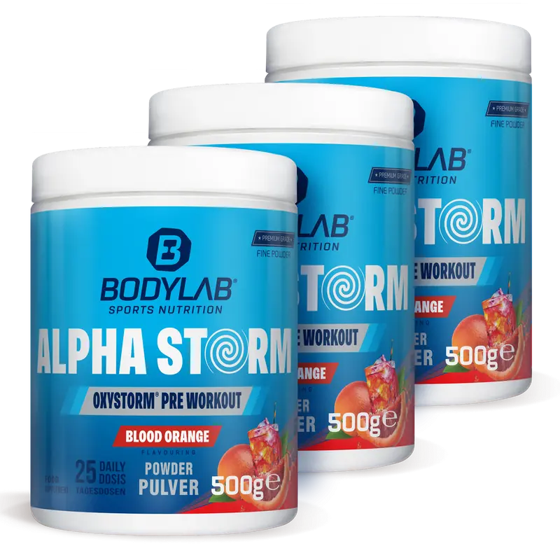 3 x Alpha Storm - OXYSTORM® Pre Workout Blood Orange (je 500g)