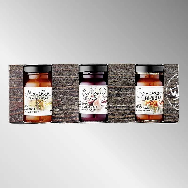3er Mini-Fruchtaufstriche - mit Grappa, Gin & Rum | Inhalt