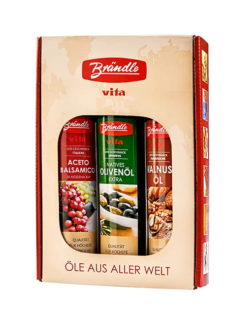 3er-Set Balsamico Essig, Olivenöl, Walnussöl