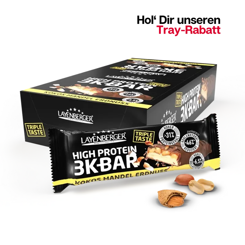 3K BAR TRIPLE TASTE Erdnuss Mandel Kokos 21er Karton