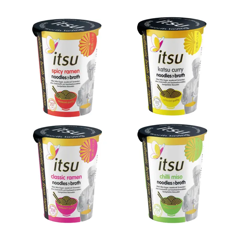 4xCups itsu Instant Noodle Probierset - 256g