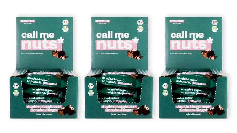 60x dunkle Haselnuss Riegel - Call me nuts