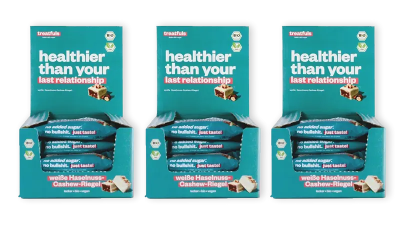60x weiße Haselnuss Riegel - healthier than your last relationship