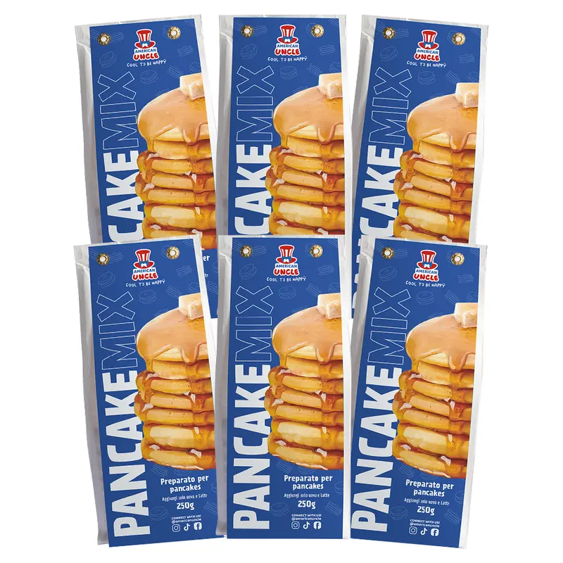 6x American Uncle Pfannkuchenmischung, 6 Mischungen für je 10 Pfannkuchen à 250g
