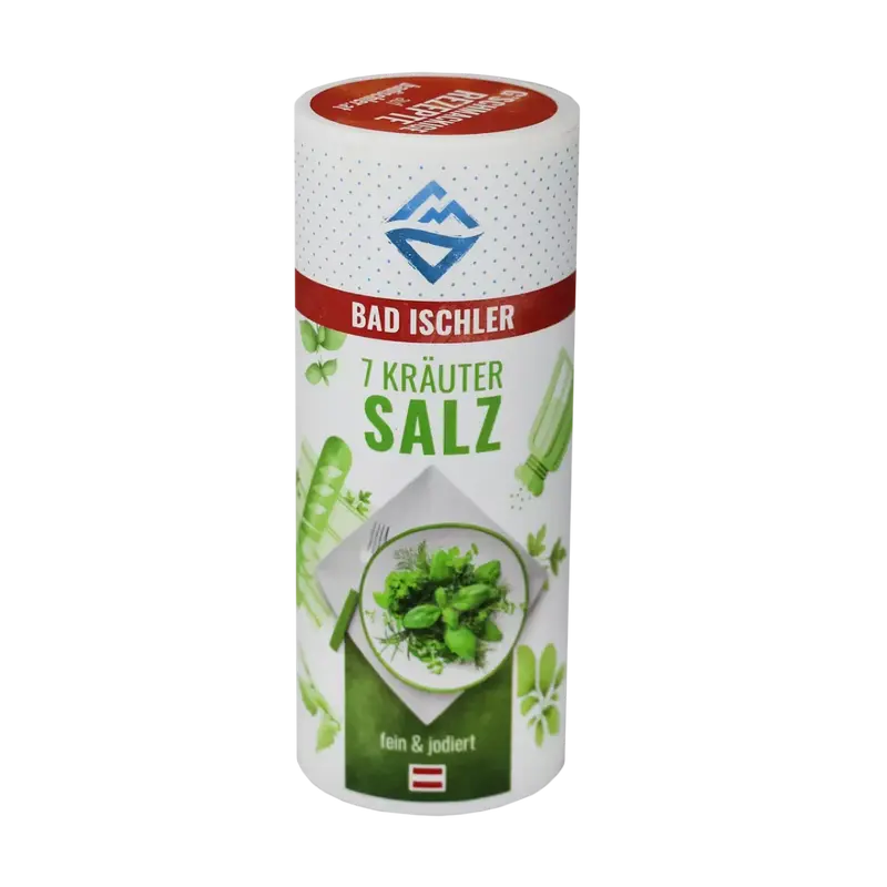 6x Bad Ischler - Gewürzsalz mit 7 Kräutern, fein und jodiert - 135g