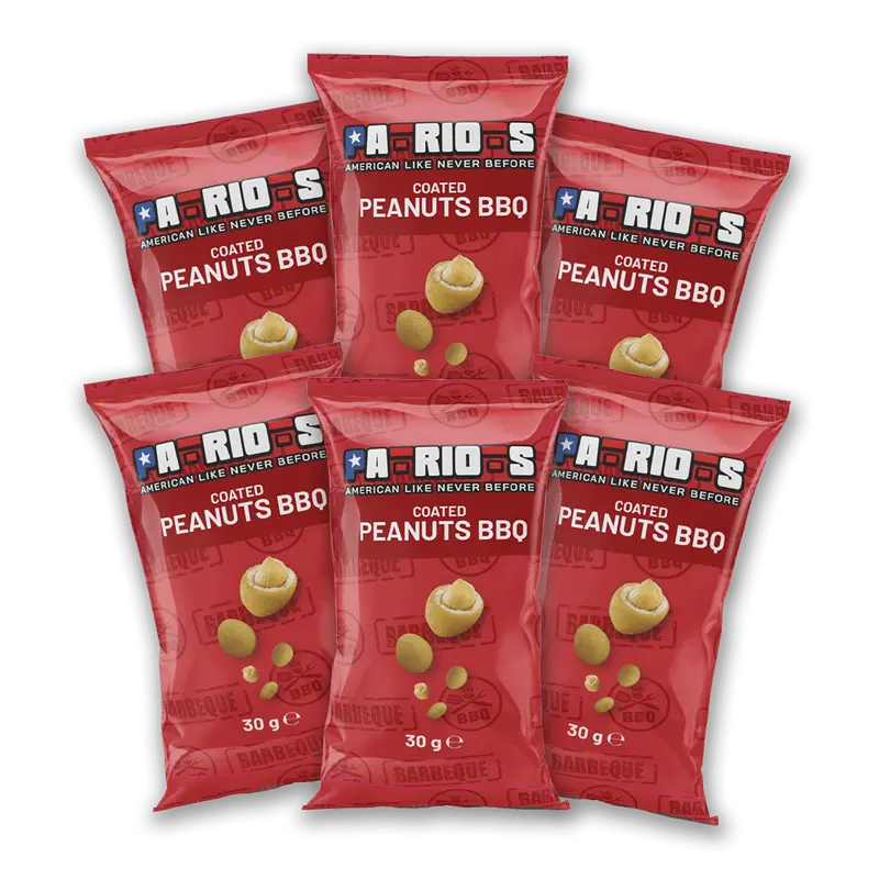 6x Patriots Coated Peanut BBQ, Barbecue-Erdnüsse 30g