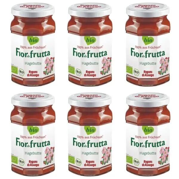 6x250g Rigoni Fior di frutta Bio Hagebutten Marmelade