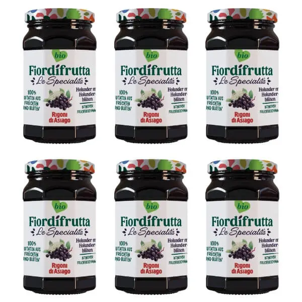 6x250g Rigoni Fior di frutta Bio Holunder Marmelade