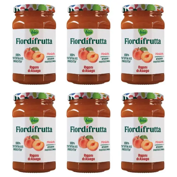 6x250g Rigoni Fior di frutta Bio Pfirsich Marmelade