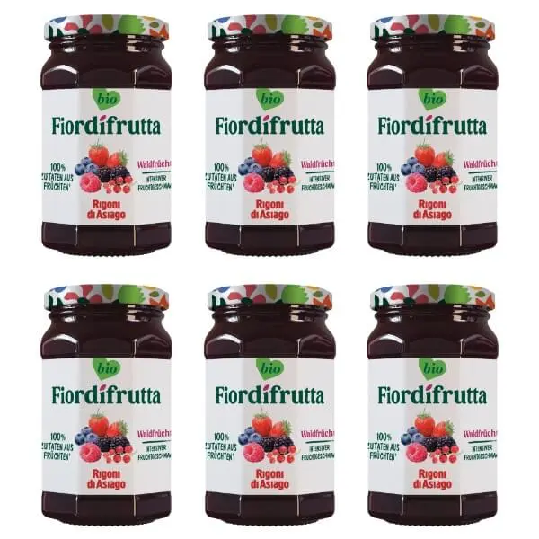 6x250g Rigoni Fior di frutta Bio Waldfrüchte Marmelade
