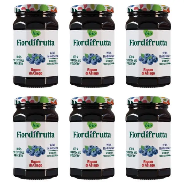 6x250g Rigoni Fior di frutta Bio Wild-Heidelbeer Marmelade
