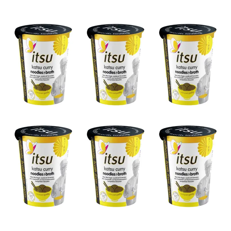 6x63g itsu Instant Noodle Cup Katsu Curry