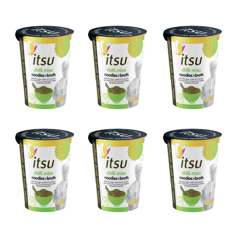 6x65g itsu Instant Noodle Cup Chilli-Miso