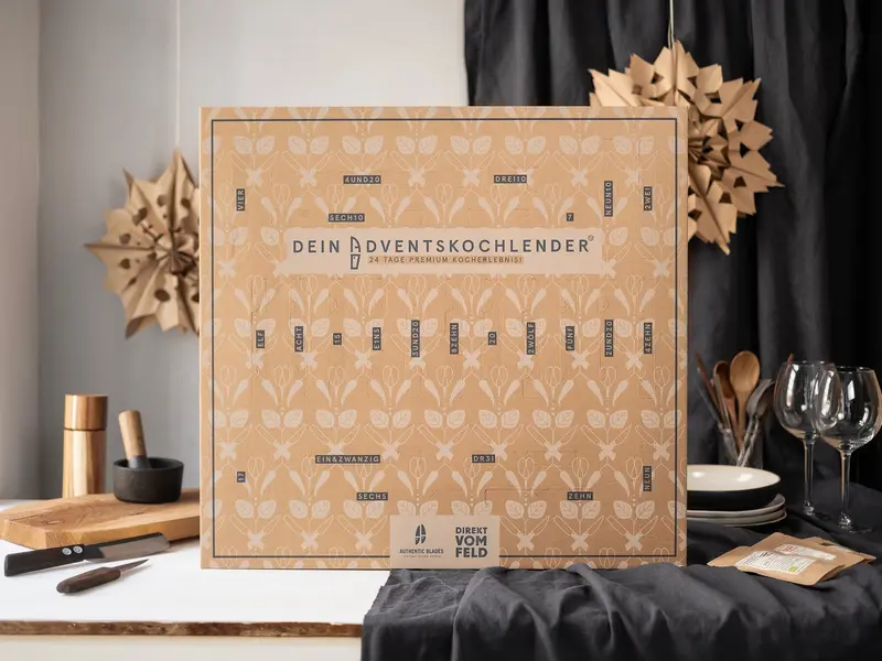 Adventskalender mit Premium-Biogewürzen & handgefertigten Messern