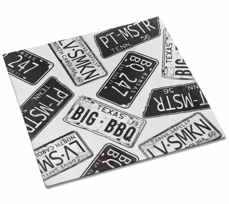 American License Plate Burger Paper