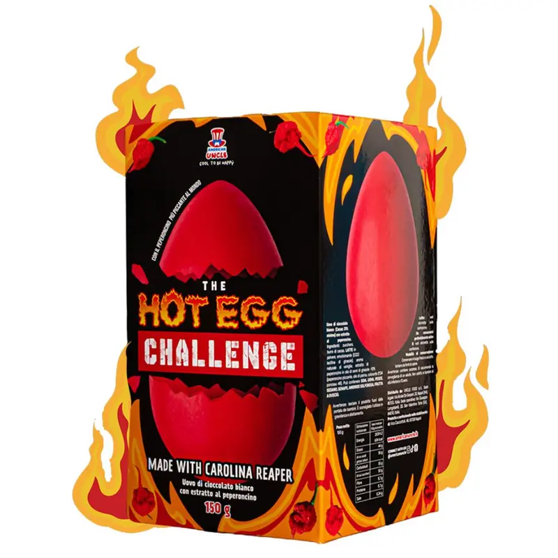 American Uncle Die Hot Egg Challenge, scharfes Schokoladenei mit Carolina Reaper, 150g