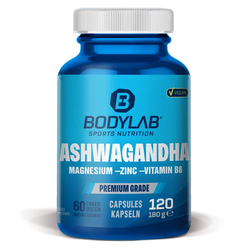 Ashwagandha + Magnesium - Zinc - Vitamin B6 (120 Kapseln)
