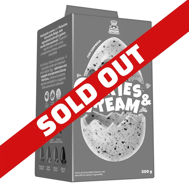 AU Cookies & Cream Osterei, weißes Schokoladen-Osterei mit Kakaokeks-Stückchen, 300 g