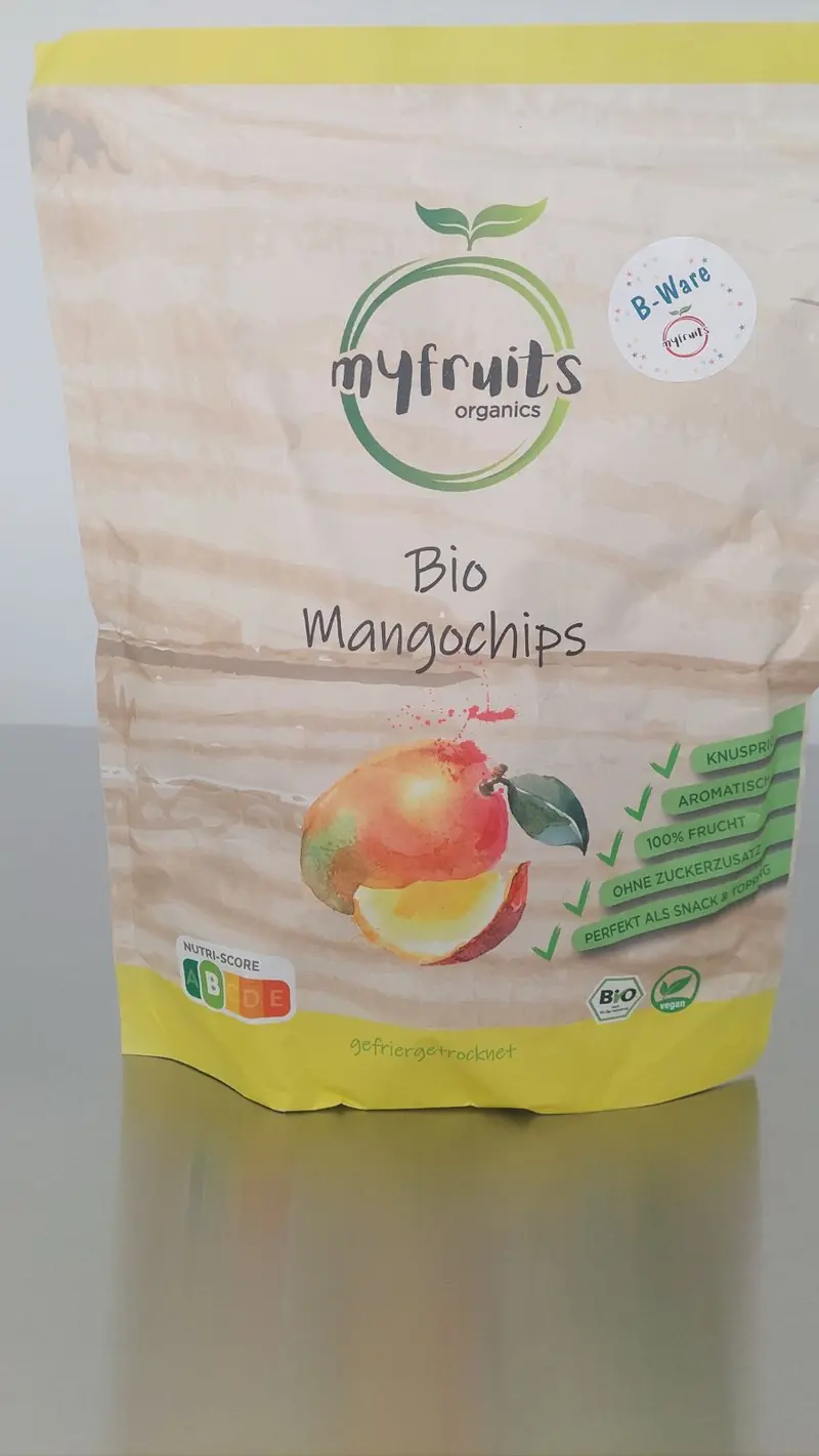 B-Ware Gefriergetrocknete Bio Mangochips 300g (Kleine Stücke und nicht mehr knusprig)