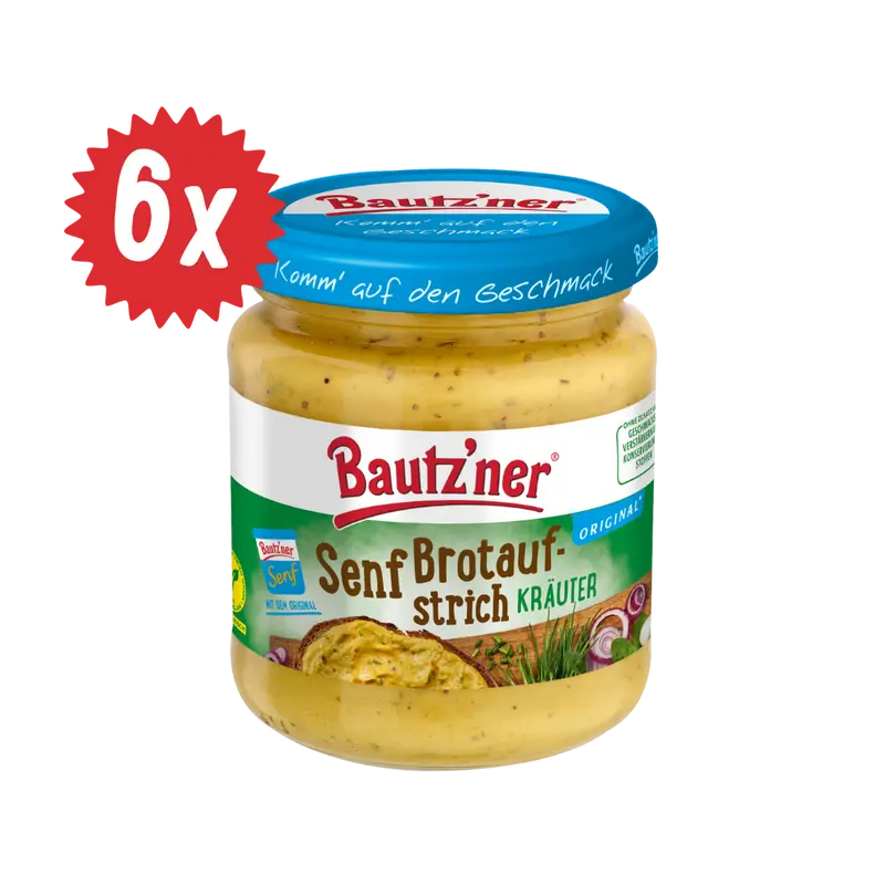 Bautzner Senf-Brotaufstrich Kräuter - 6x 200ml