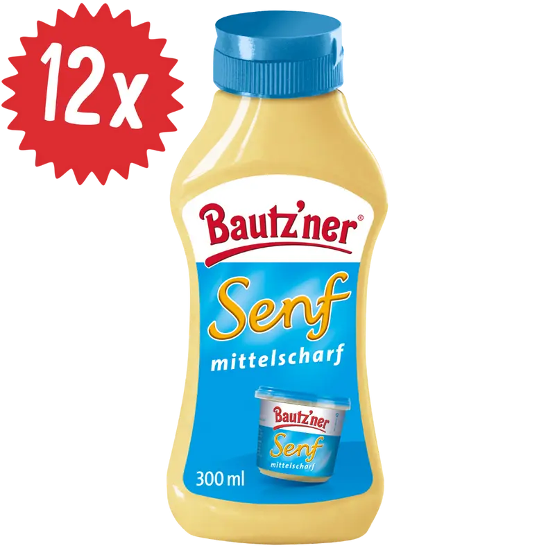 Bautzner Senf mittelscharf - 12x 300ml