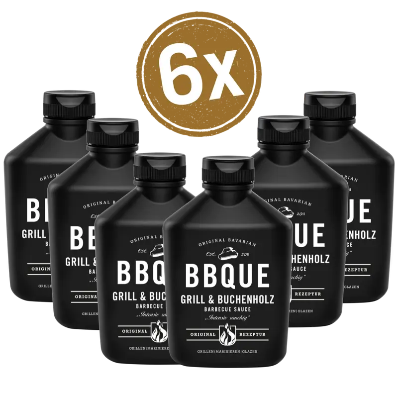 BBQUE Grill & Buchenholz - 6x 400ml