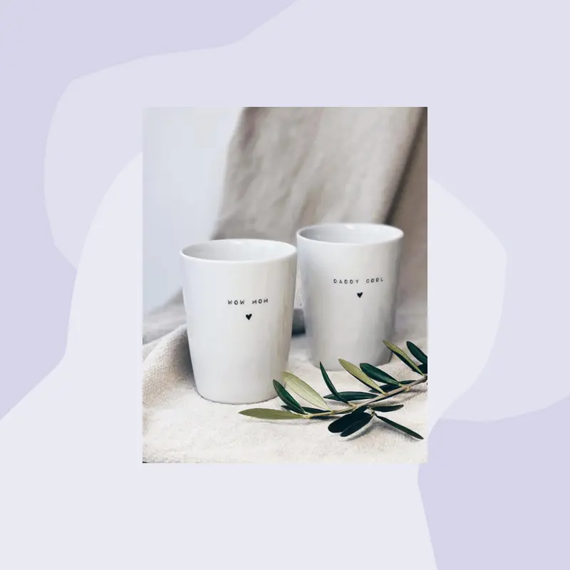 Becher mit Herz und Aufdruck