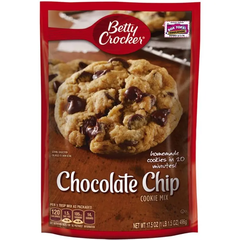 Betty Crocker Cookie Mix Chocolate Chip Maxi, Backmischung für Schokoladenkekse mit Schokoladenstückchen 400g