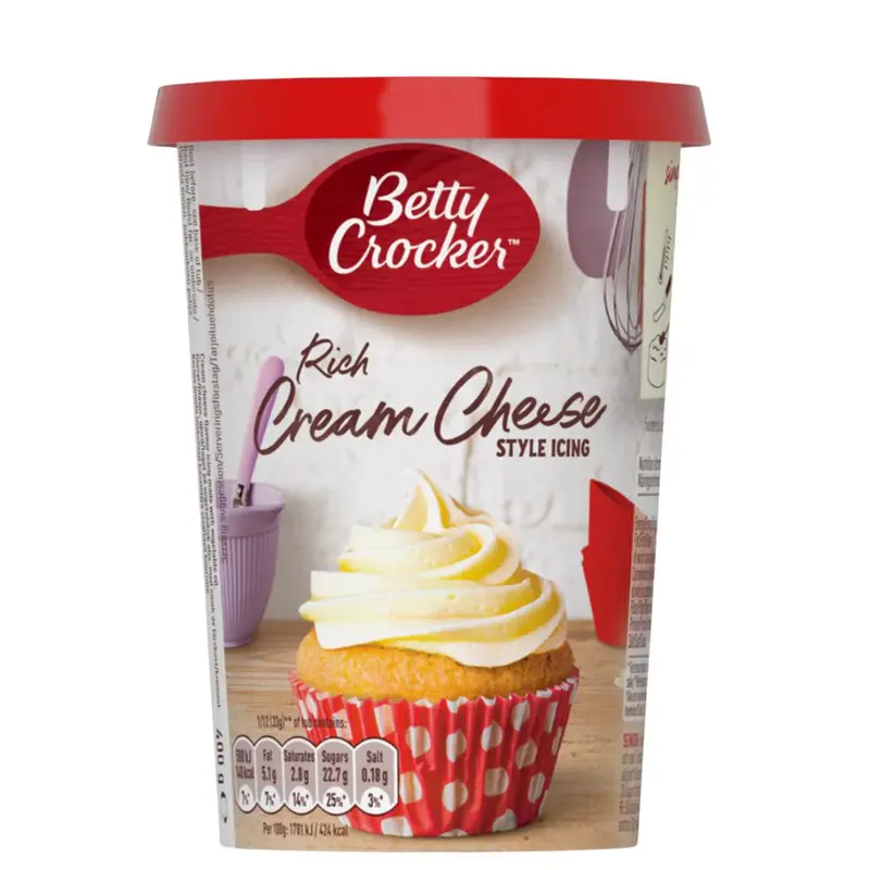 Betty Crocker Cream Cheese Style Icing, cremiger Frischkäse-Frosting für Kuchen, 400g