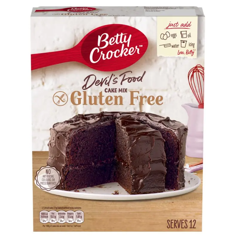 Betty Crocker Gluten Free Devil Food Cake, Schokoladenkuchenmischung GLUTENFREI von 425g
