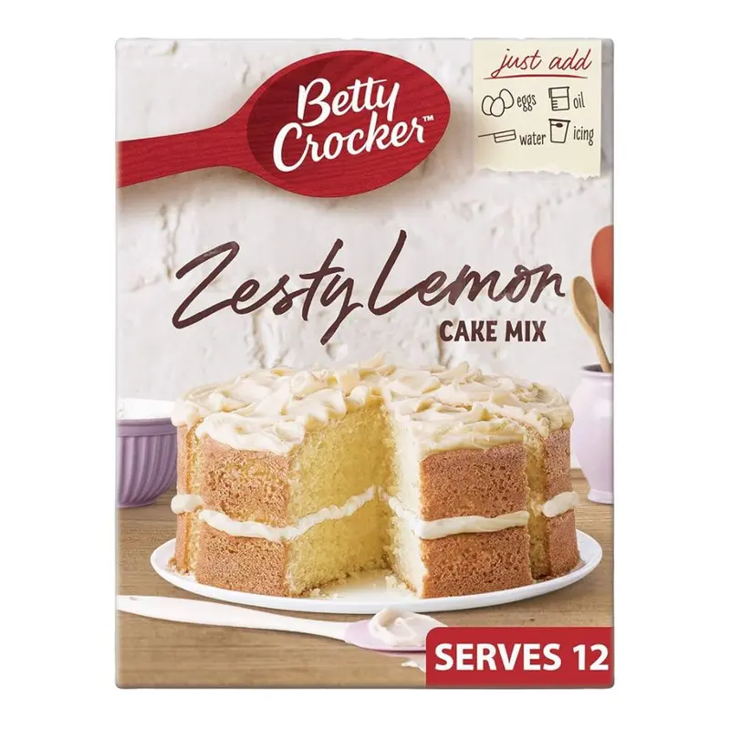 Betty Crocker Zesty Lemon Cake Mix, Kuchenmischung für Zitronenkuchen 425g