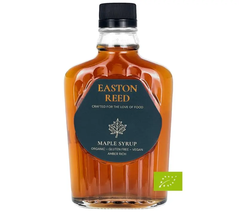 Bio-Ahornsirup Amber Rich Taste Grade A von Easton Reed (250 ml Glasflasche)