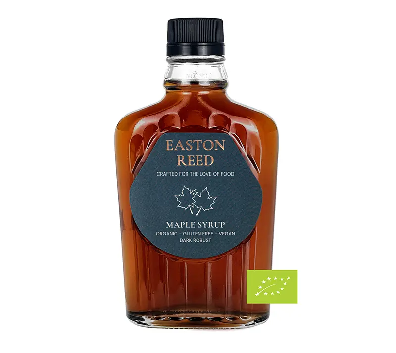 Bio-Ahornsirup Dark Robust Taste von Easton Reed (250 ml Glasflasche)