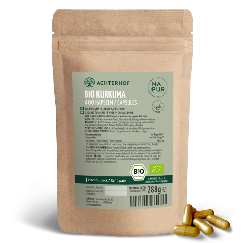 Bio Kurkuma Kapseln Nachfüllpack (400 Kapseln)