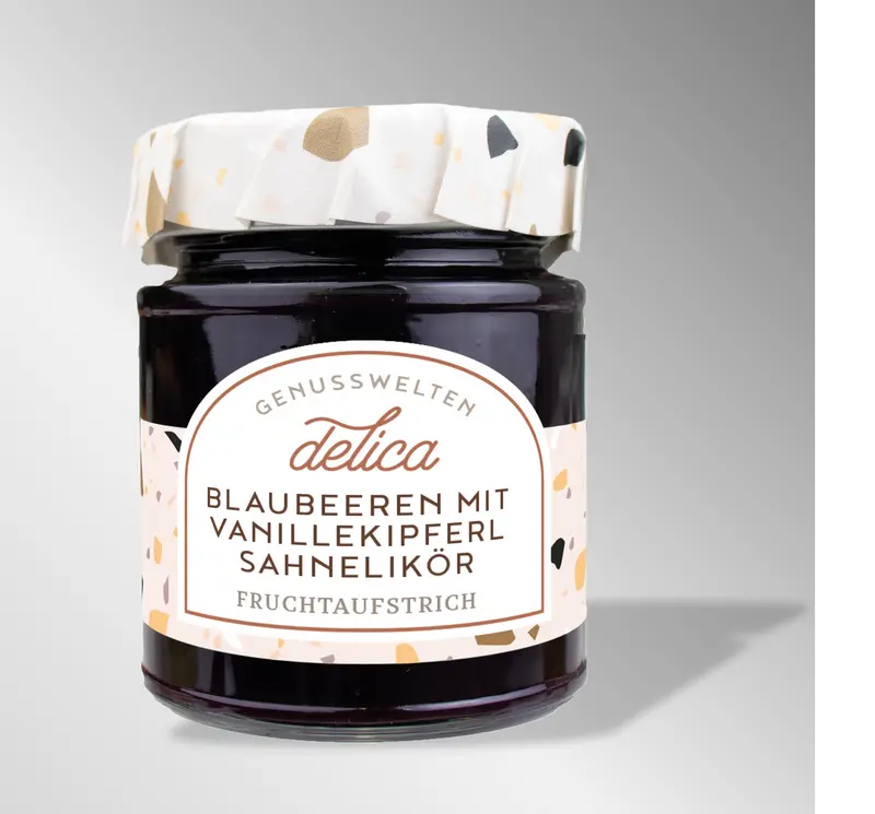 Blaubeeren Fruchtaufstrich - mit Vanillekipferl Sahnelikör - 165g