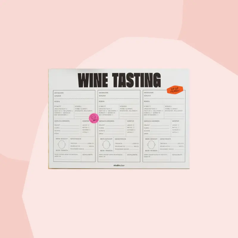 Block für Weinprobe mit Freunden