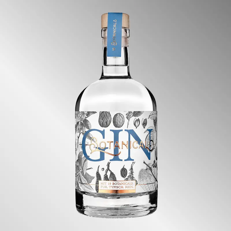 BOTANICAL GIN  Mit 19 Botanicals  - 500 ml Flasche -42% vol - Pur. Typisch. Rein