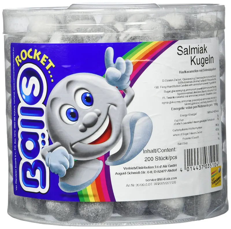 Brausebälle Salmiak Kugeln, 200 Stück 1,4kg