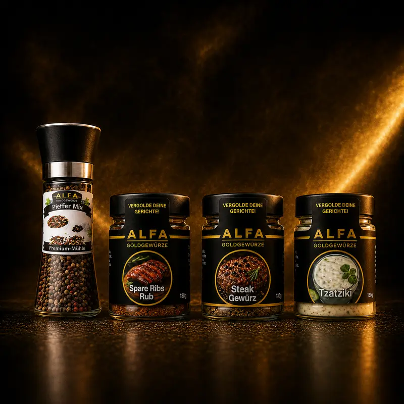 Bundle 3 Gewürze & 1 Pfeffer Mühle