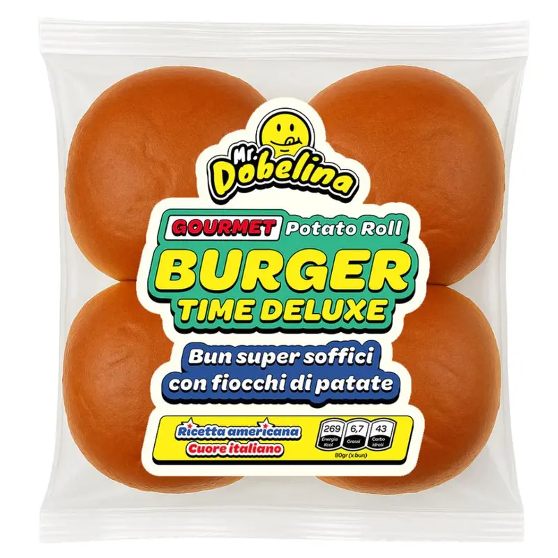 Burger Gourmet Potato Roll, 4 super weiche Brötchen mit Kartoffelflocken à 80 g