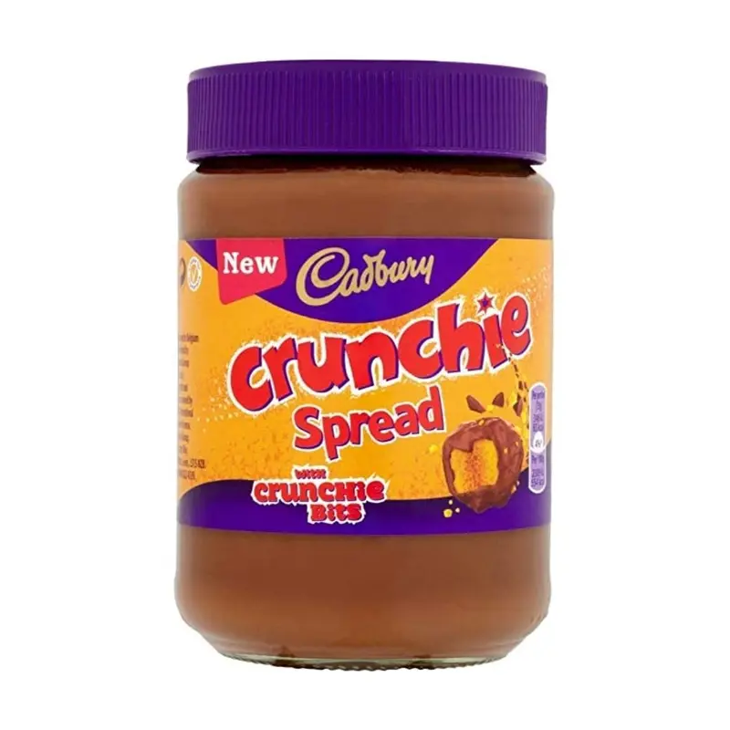 Cadbury Crunchie Spread, Glas mit Schokoladencreme und knusprigen Stückchen, 400g