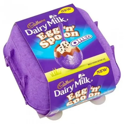 Cadbury Dairy Milk Egg 'n' Spoon Oreo, Schokoladeneier mit Oreo-Creme 136g (4 Eier)